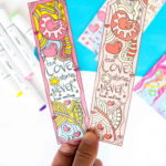 Coloring Valentine S Day Bookmarks Free Printable