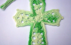 Crochet Cross Tassled Bookmark Mint Green And White
