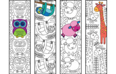 Cute Animal Bookmarks 2 PDF Zentangle Coloring Page Coloring