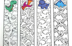 Cute Dinosaur Bookmarks PDF Zentangle Coloring Page Coloring Pages