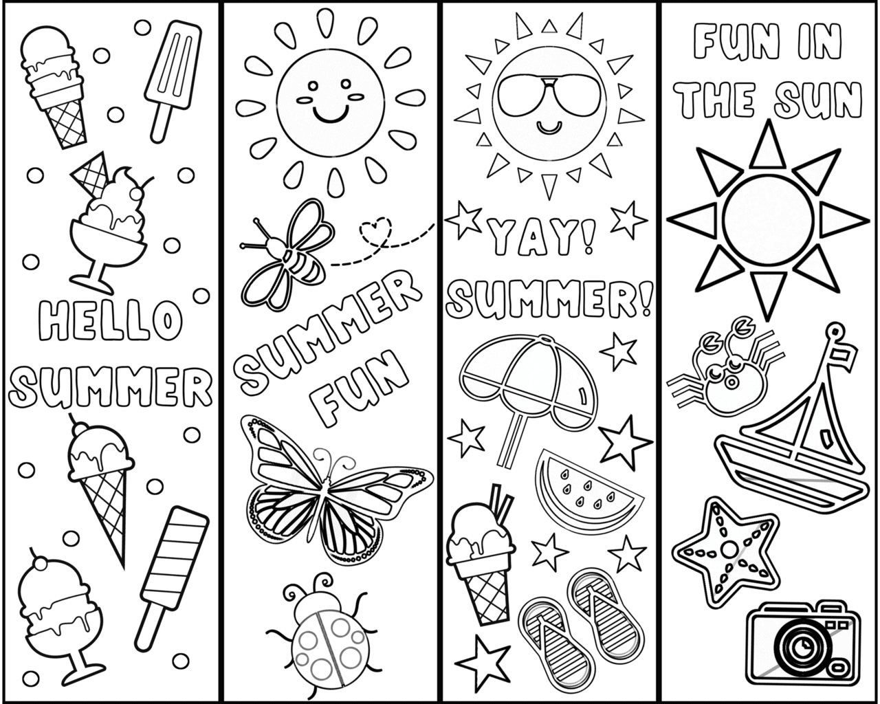 Cute Free Printable Bookmarks To Color For Kids Summer Fun Cassie 