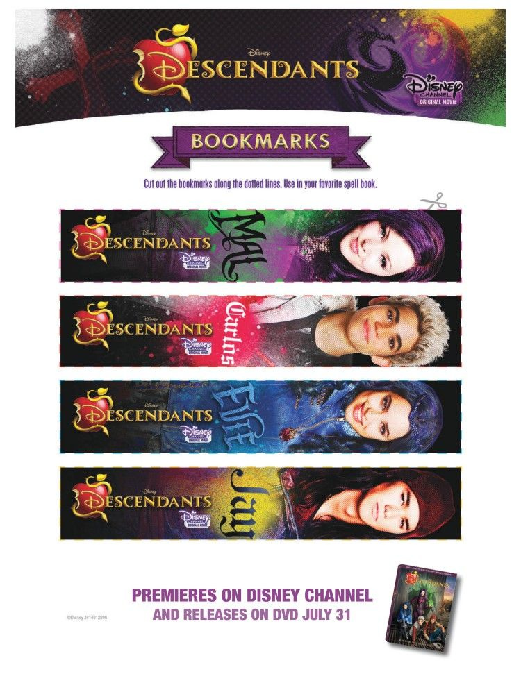 Disney Descendants Bookmarks Family Tree Activity And Create A 