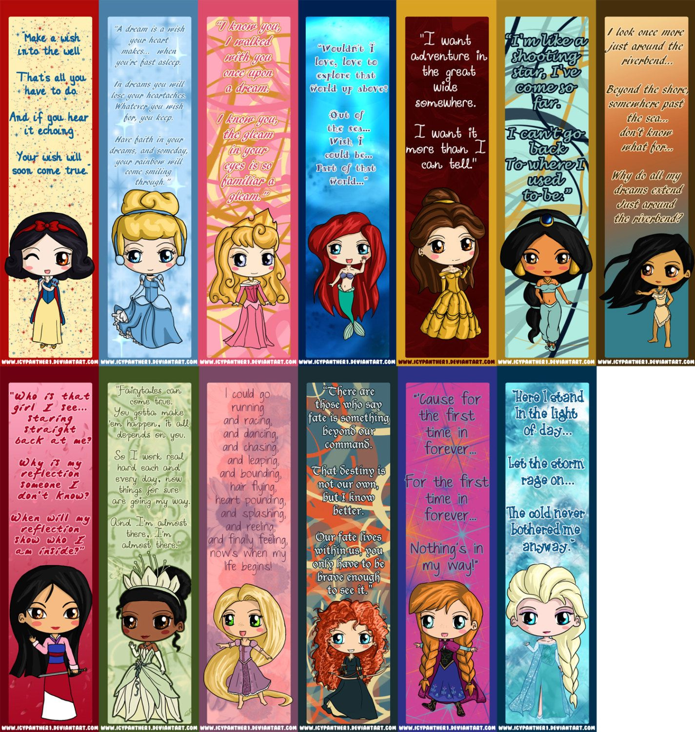 Disney Princess Bookmarks Disney Princess Chibi By IcyPanther Disney 