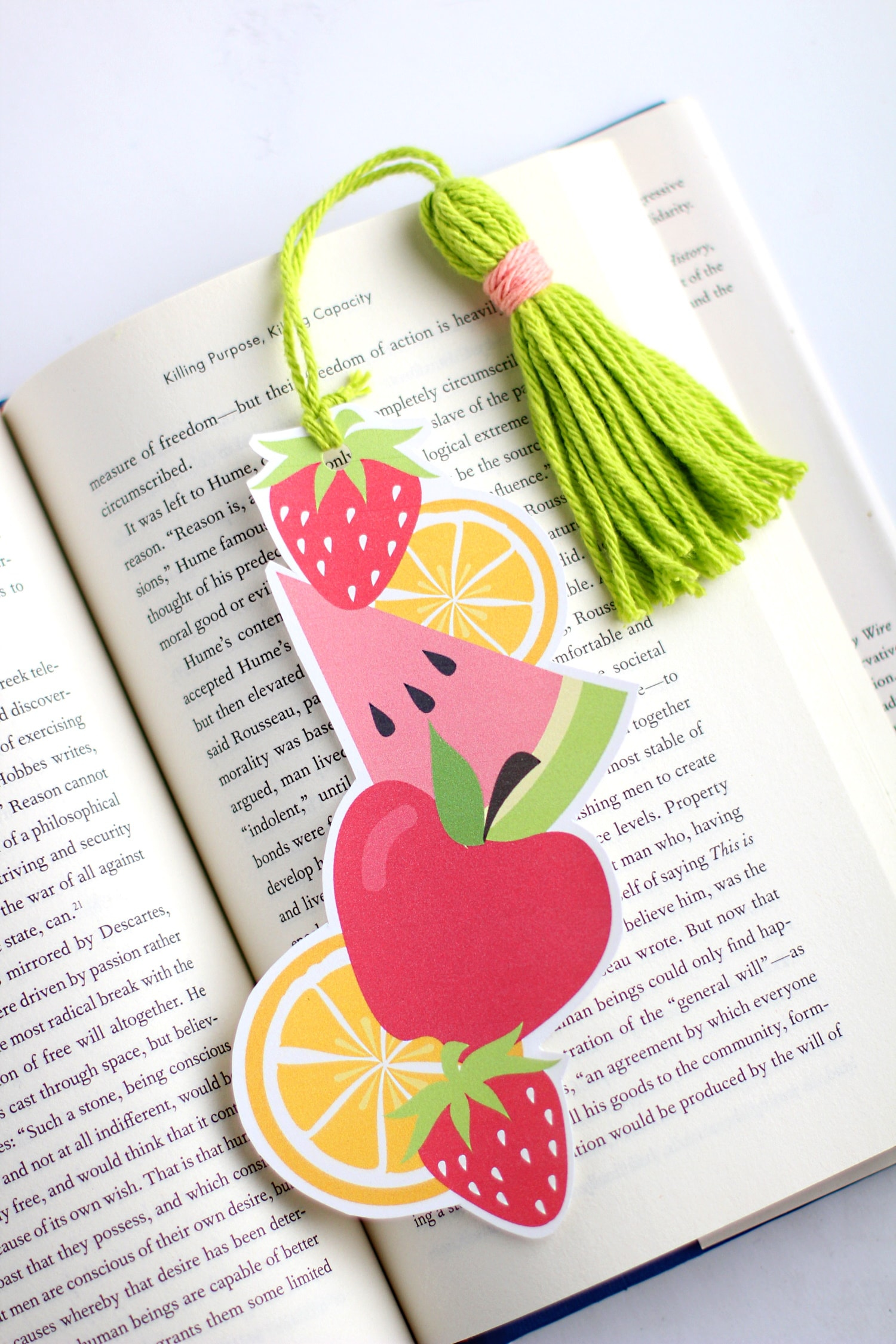 DIY Fruit Bookmark Free Printable Template