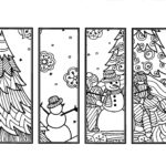 DIY Snowman Bookmarks Set Of 4 Holiday Crafts Winter Etsy Coloring