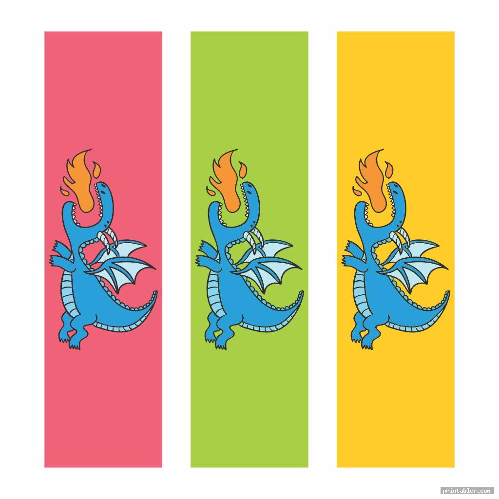 Dragon Bookmarks Printable Black White And Colored Gridgit