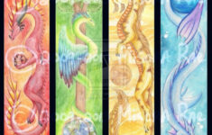 Dragon Bookmarks Printable Elemental Dragons By MisoraRae Elemental