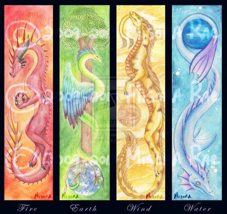 Dragon Bookmarks Printable Elemental Dragons By MisoraRae Elemental 