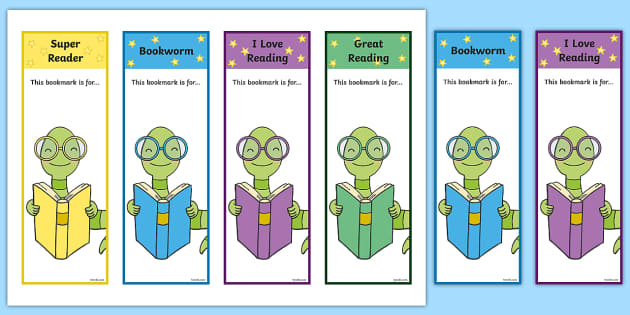 Editable Bookworm Bookmarks Editable Bookworm Bookmarks