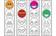 Emoji 2 Bookmarks PDF Zentangle Coloring Page