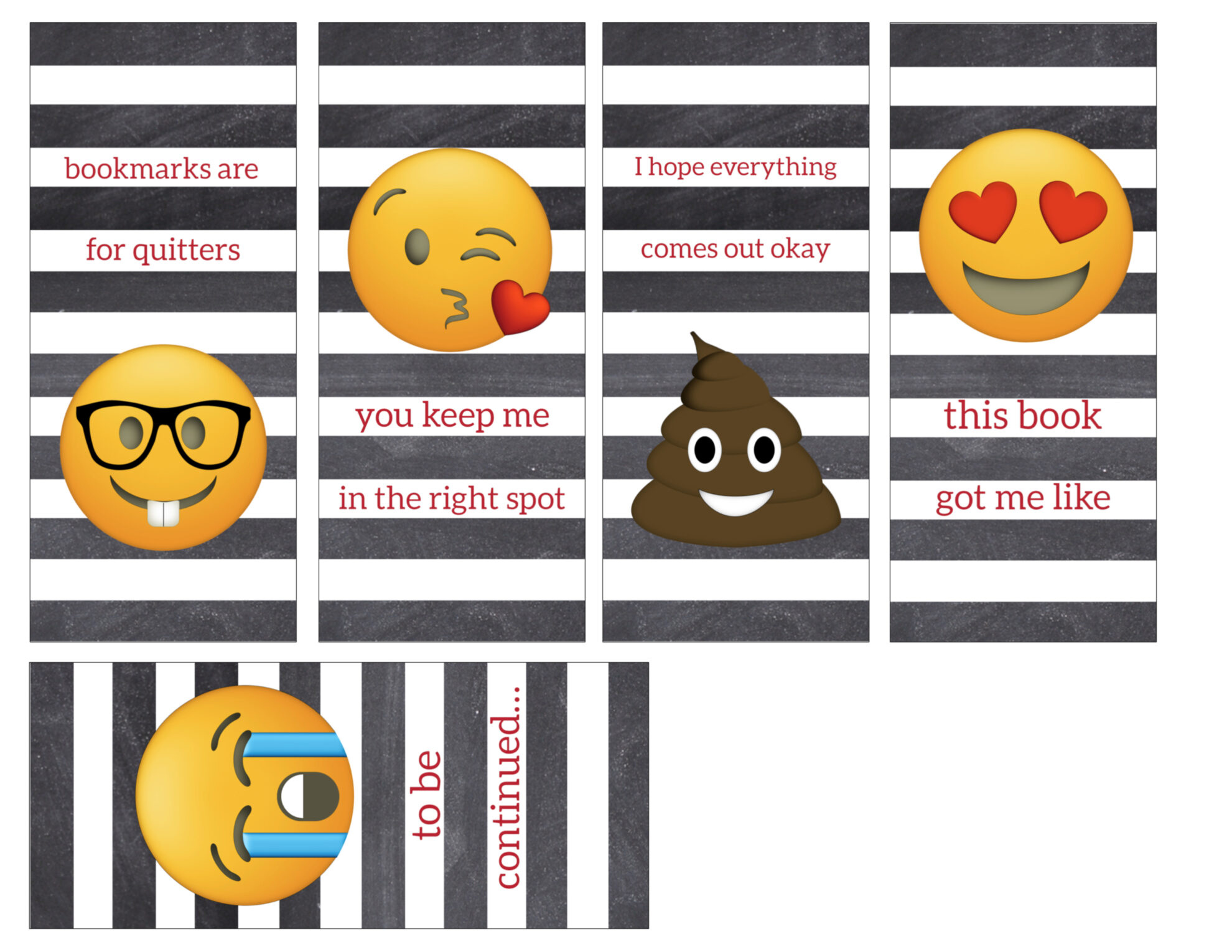 Emoji Bookmarks Free Printable Bookmarks Paper Trail Design