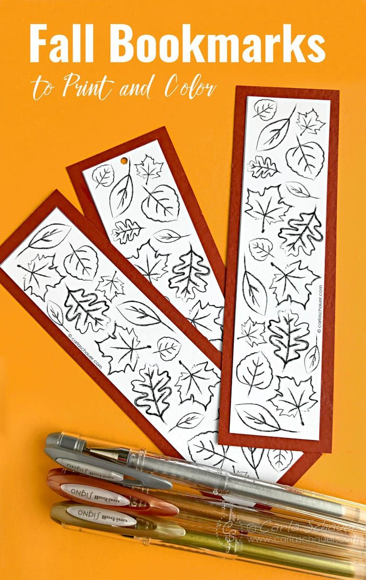Fall Leaf Printable Coloring Bookmarks Coloring Bookmarks Printable 