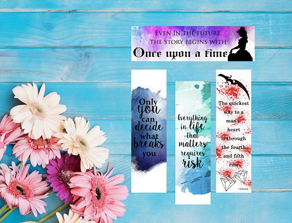 Fandom Instant Digital Download Set Of 4 Bookmarks ACOTAR Bookmark 