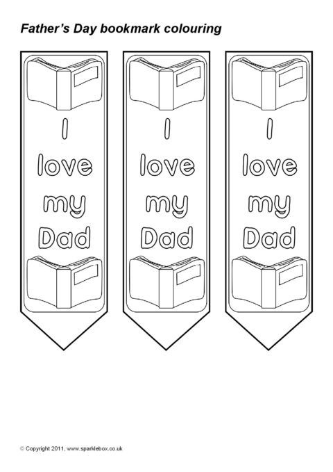 Father s Day Colouring Bookmarks SB5623 SparkleBox Coloring 