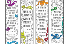 Five Beautiful Inspiring Book Quote Bookmarks To Print And Color