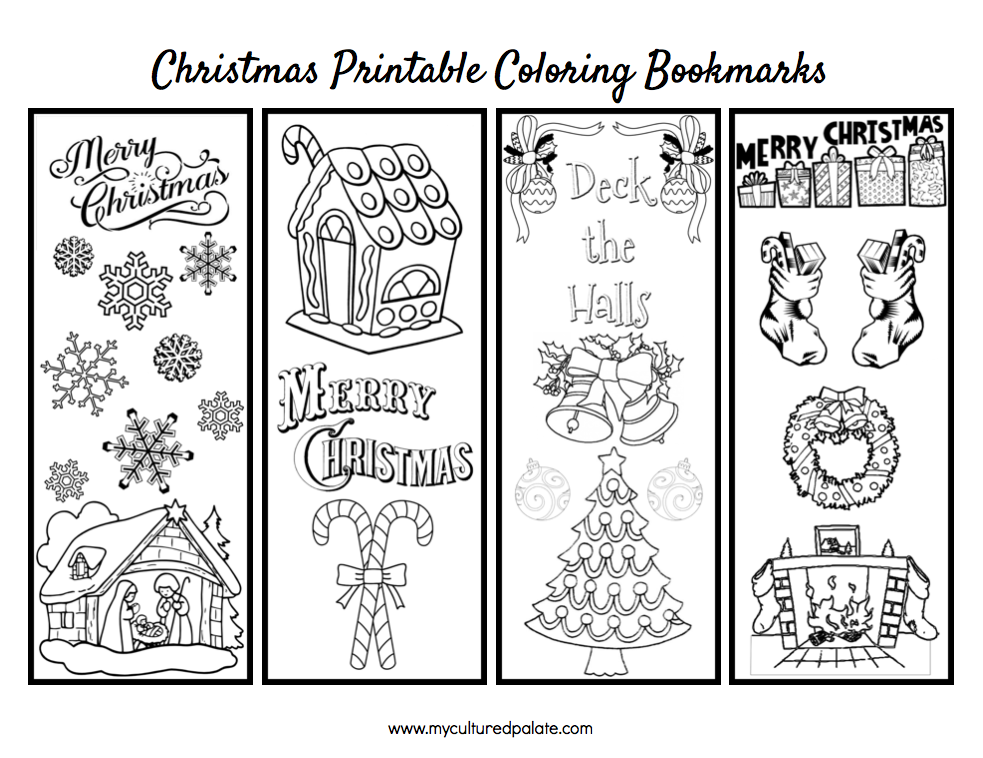 Free Christmas Bookmarks To Color Christmas Bookmarks Coloring 
