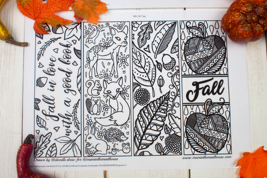 Free Printable Autumn Bookmarks To Colour Mum In The Madhouse