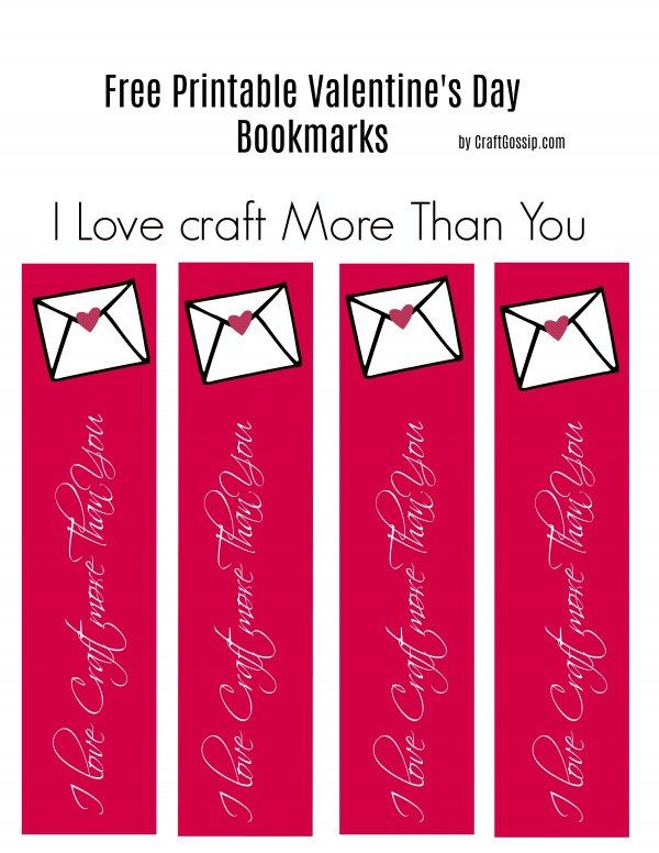 Free Printable Bookmark I Love Crafts More Than You Free Printable 