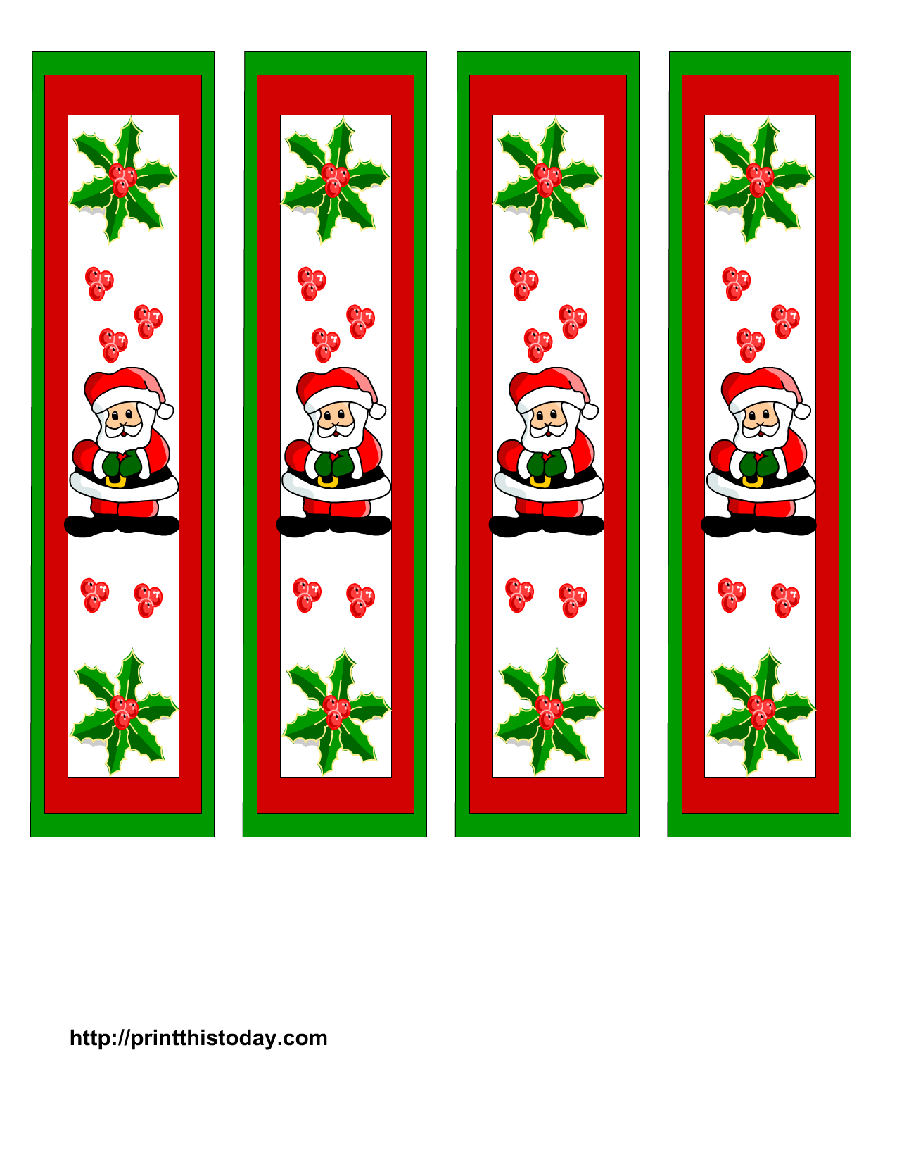 Christmas Bookmarks FREE Printable Printable Bookmarks