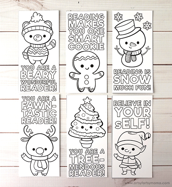 Free Printable Christmas Bookmarks Artsy fartsy Mama