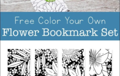 Free Printable Color Your Own Flower Bookmarks Set Flower Bookmark
