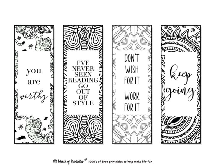 Free Printable Coloring Bookmarks For Adults Printable Form | Printable ...