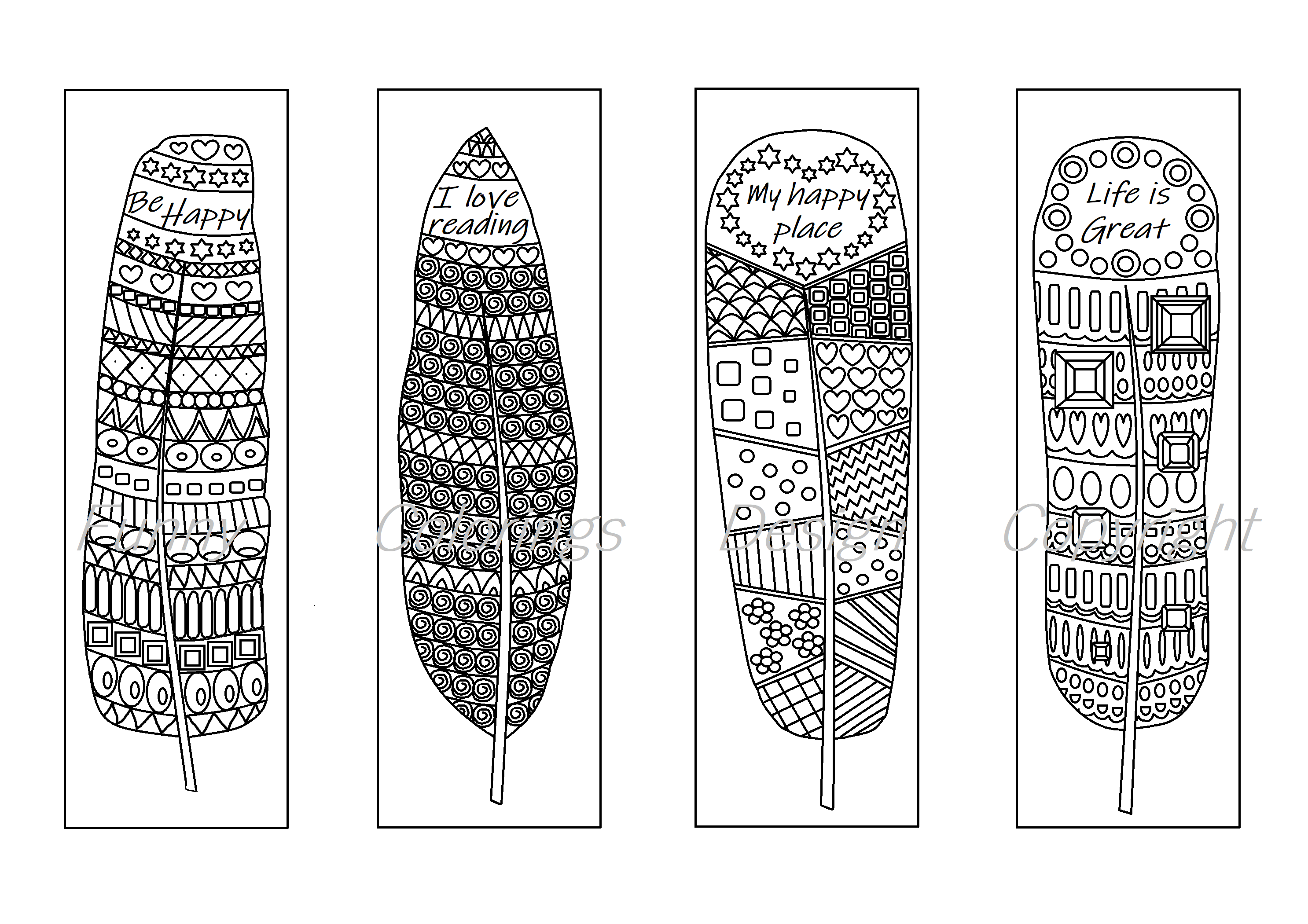 Free Printable Coloring Bookmarks For Adults Printable Form 