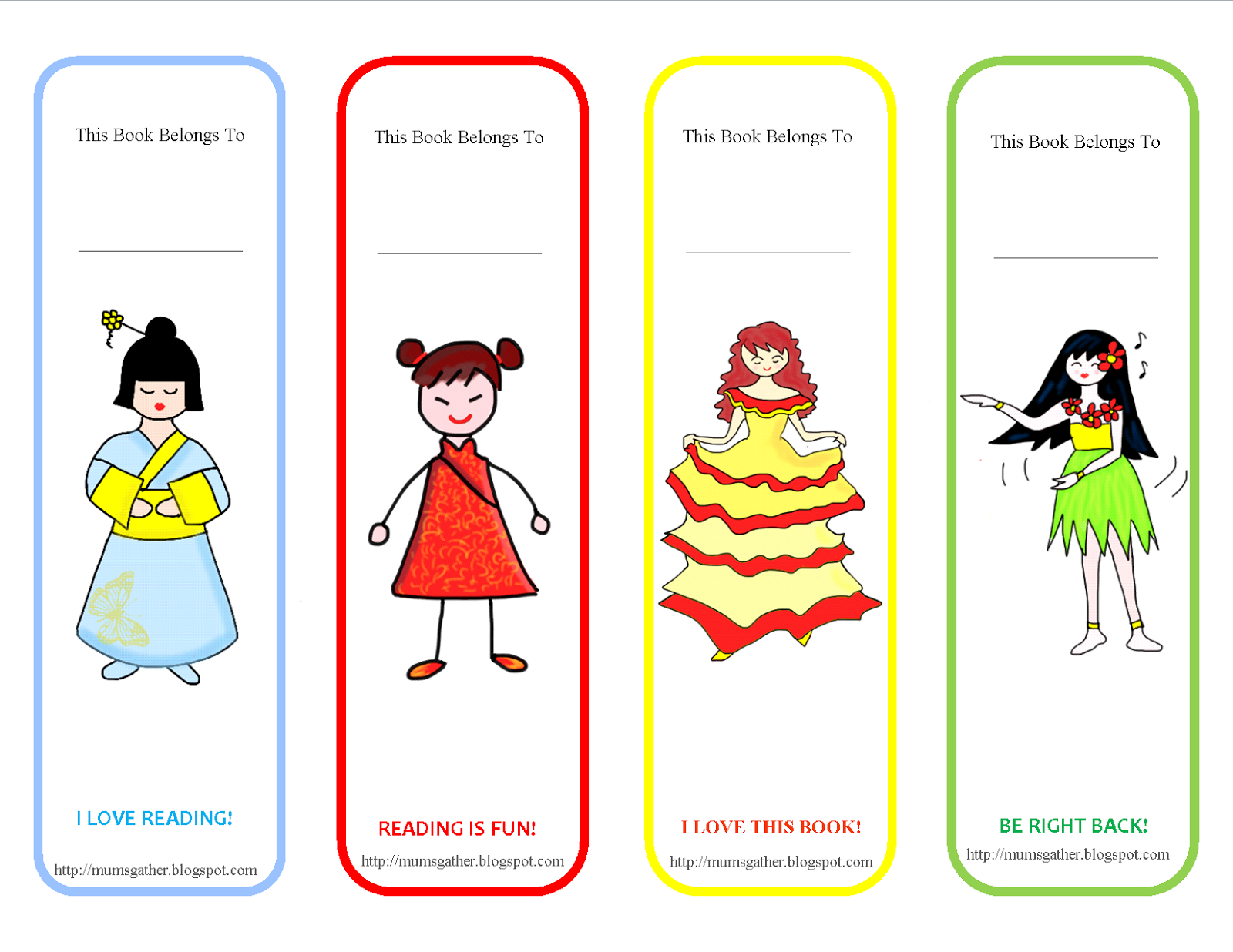 Free Printable Cute Girls Bookmark Parenting Times