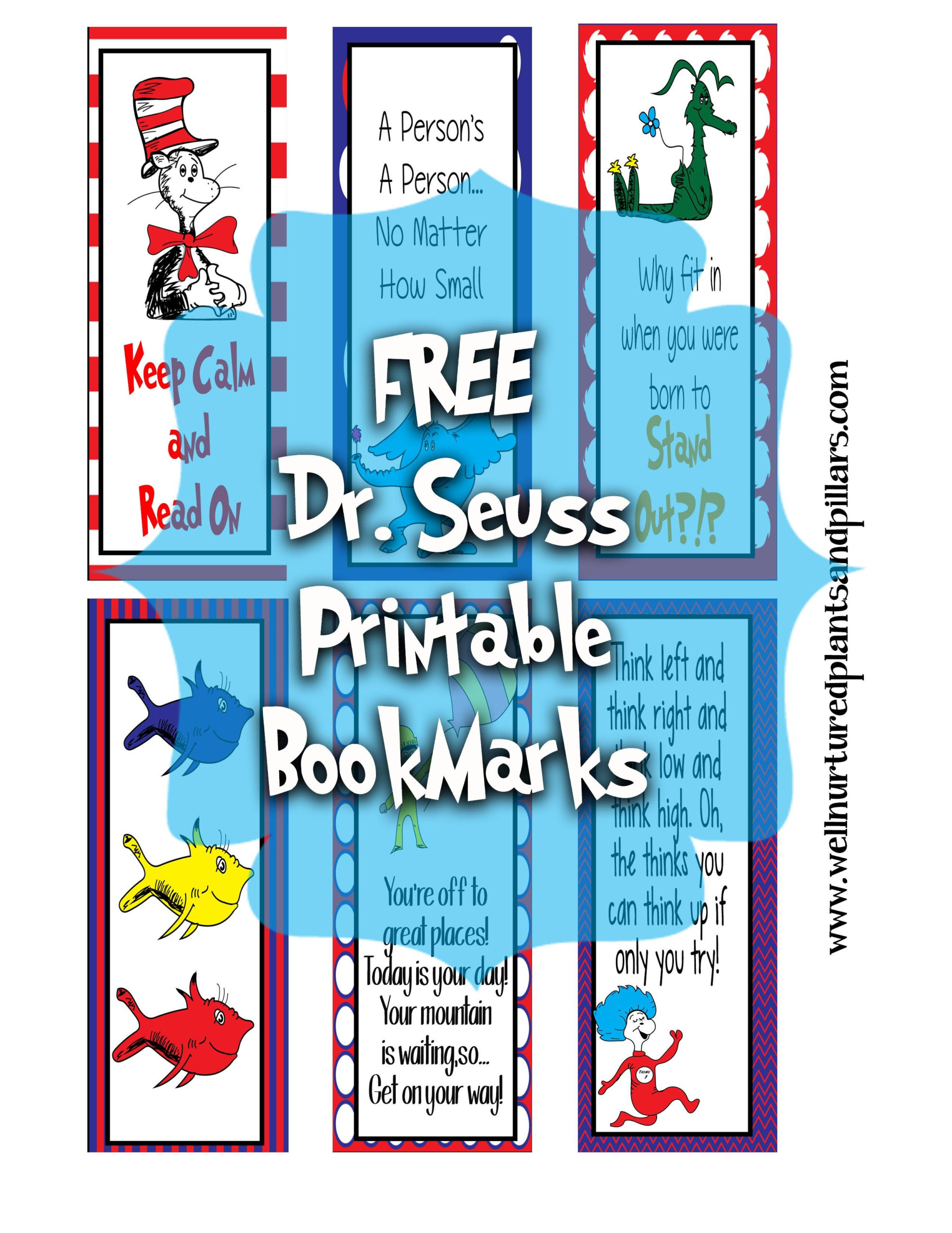FREE Printable Dr Seuss Bookmarks Marcadores De Libros Cosas De La 