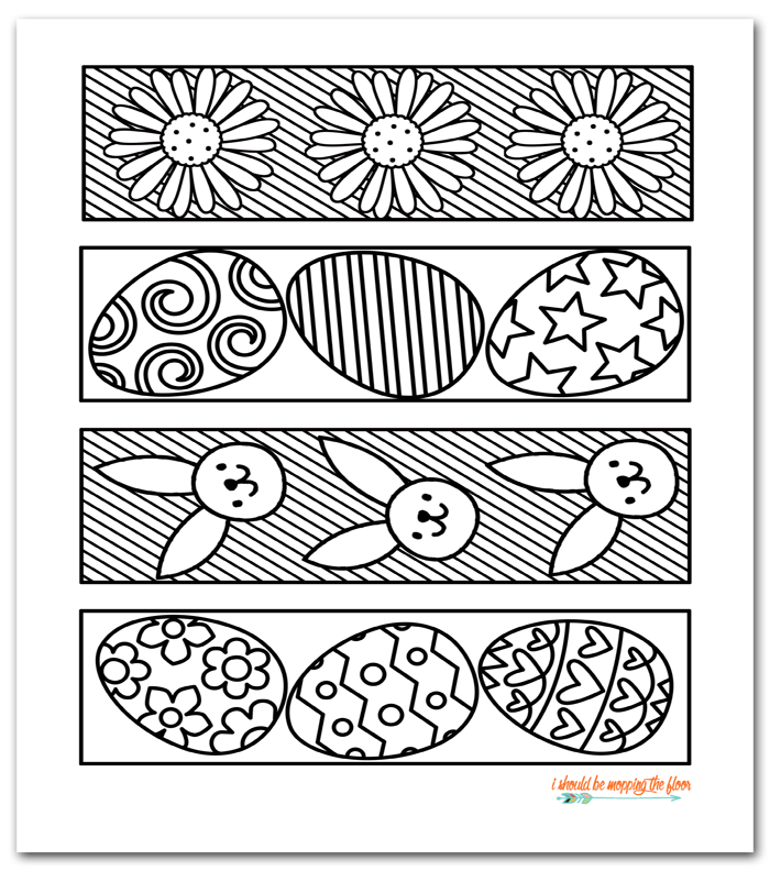 Free Printable Easter Coloring Bookmarks Instant Download Four 
