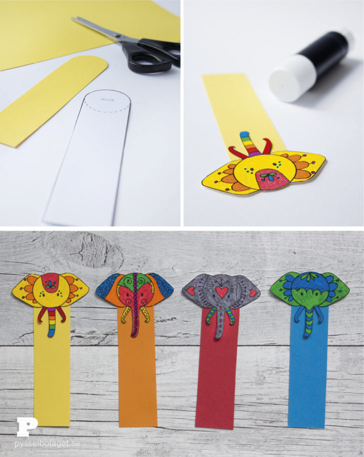 Elephant Bookmark Printable