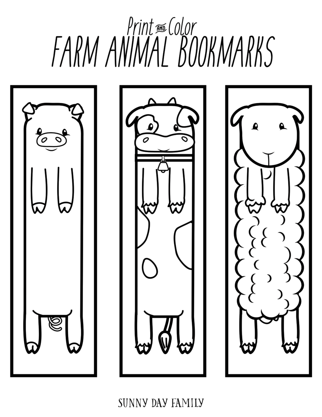 Free Printable Farm Animal Bookmarks For Kids To Color Bookmarks Kids 