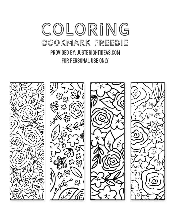 Free Printable Floral Bookmarks You Can Print Out And Color In