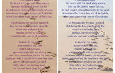 Free Printable Footprints In The Sand Bookmark Footprints Poem