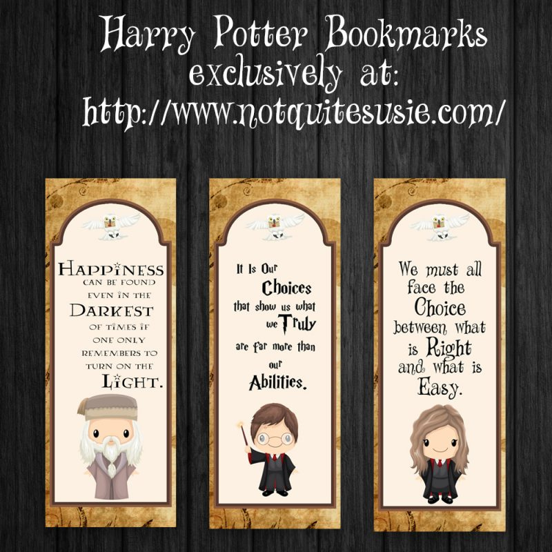 Free Printable Harry Potter Bookmarks Not Quite Susie Homemaker