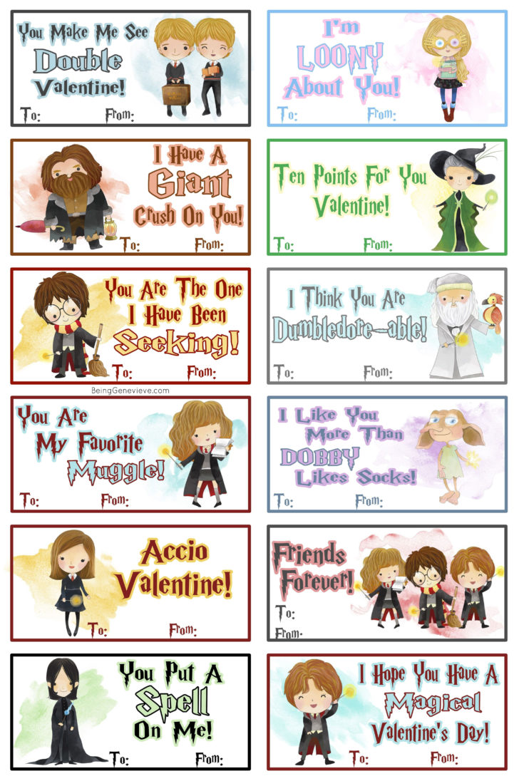 FREE Printable Harry Potter Bookmarks Valentine Hagrid