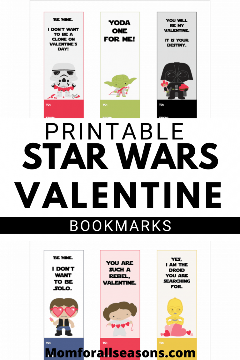 Free Printable Star Wars Valentine Bookmarks Mom For All Seasons