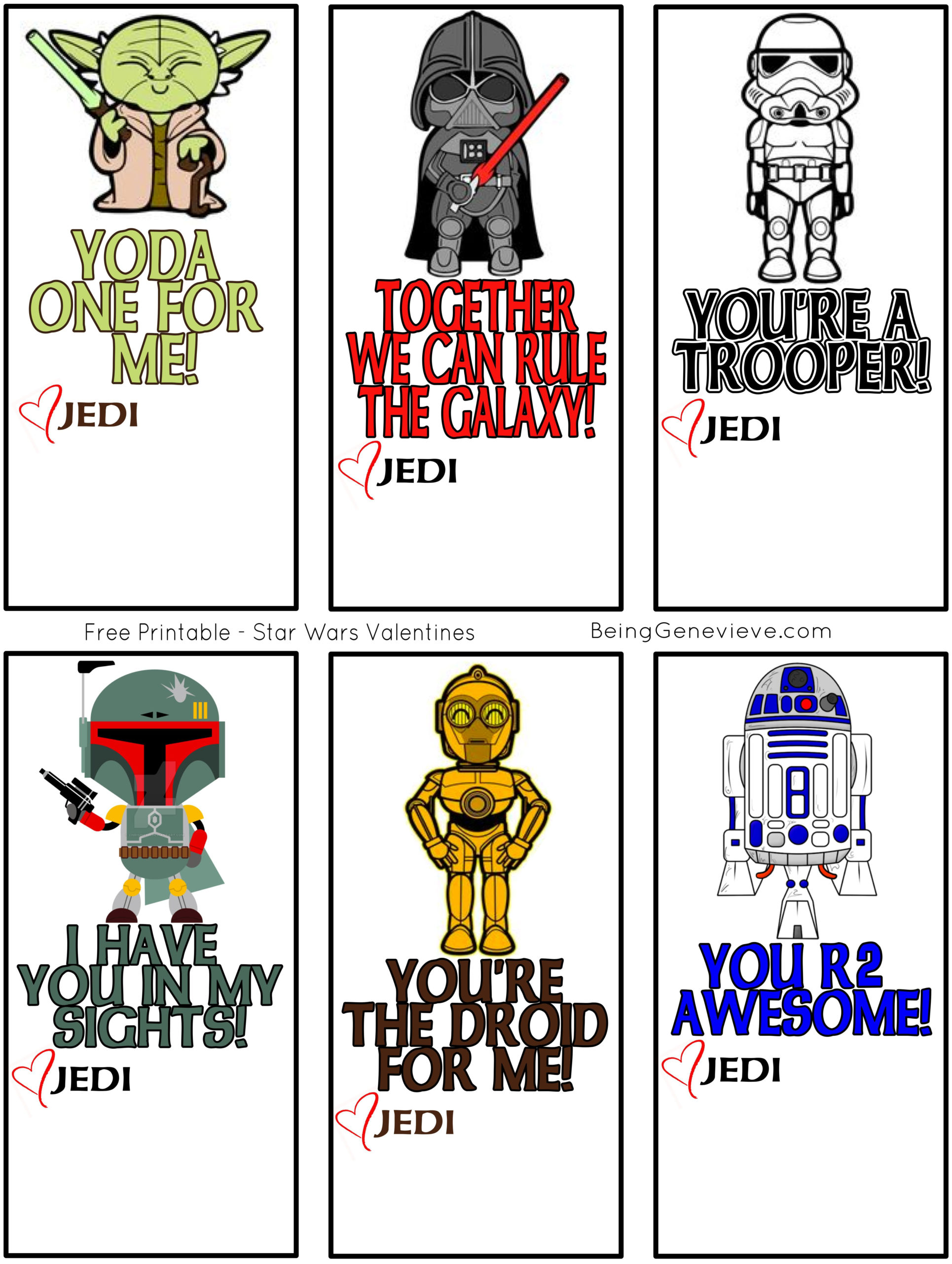 Free Printable Star Wars Valentines Mama Moose Star Wars Valentines 