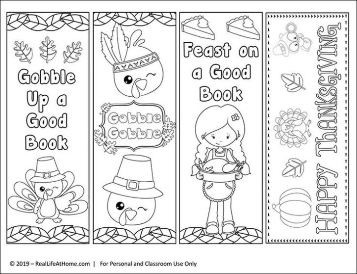 FREE Printable Thanksgiving Bookmarks To Color