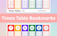 Free Printable Times Tables Bookmark Show My Crafts