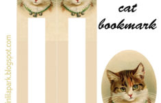 Free Printable Vintage Cat Bookmark Ausdruckbares Lesezeichen