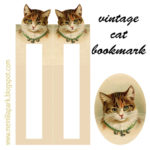 Free Printable Vintage Cat Bookmark Ausdruckbares Lesezeichen