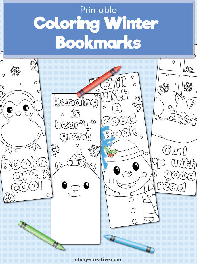 Free Printable Winter Bookmarks To Color For Kids Oh My Creative