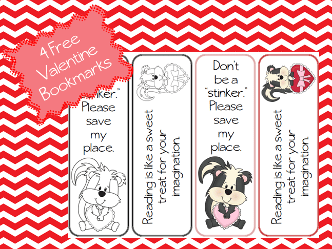 Free Valentine Bookmarks Classroom Freebies