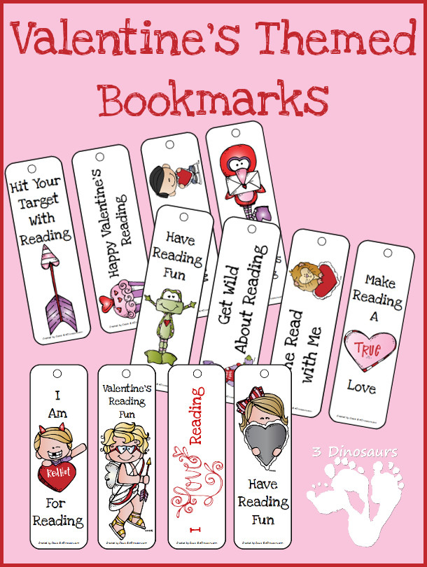 FREE Valentine s Day Themed Bookmarks Free Homeschool Deals