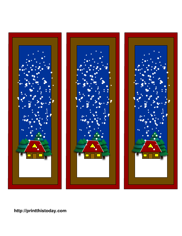 Free Winter Bookmarks Printable Templates 