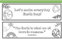 Get Creative Printable Earth Day Bookmarks For Kids To Colour