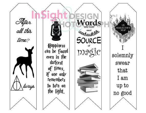 Harry Potter Printable Bookmarks Etsy