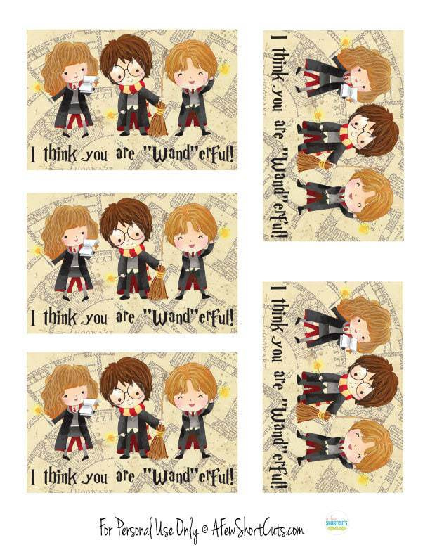 Harry Potter Printable Valentines A Few Shortcuts Printable Bookmarks