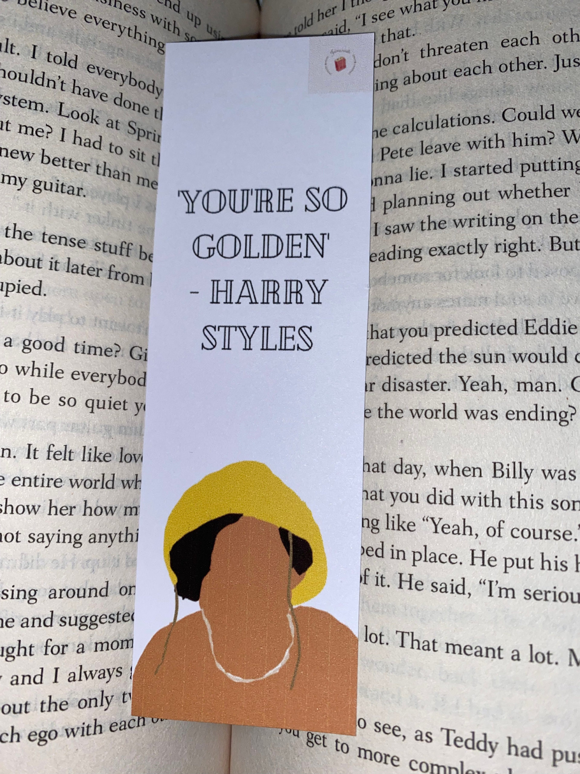 Harry Styles Golden Bookmark Etsy